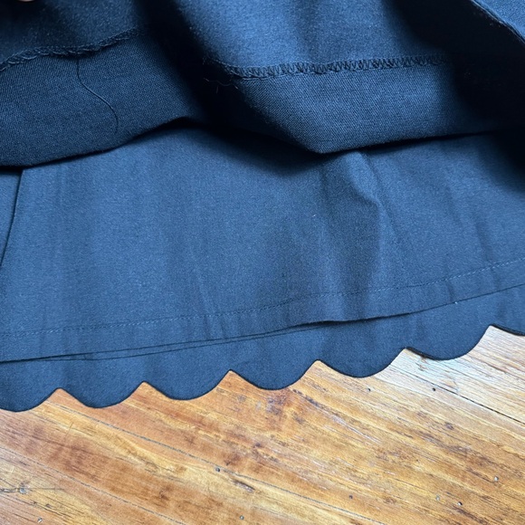 NWT J. Crew Women Scalloped Hem Sidewalk Linen Cotton Skirt Elastic band Blck 00 - Picture 7 of 10